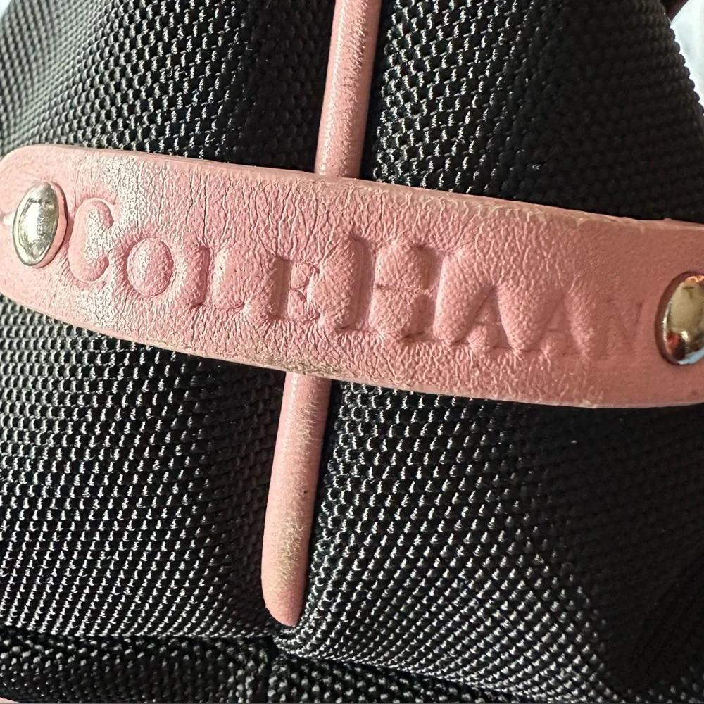 Cole Haan Black Nylon & Pink Leather Shoulder Bag